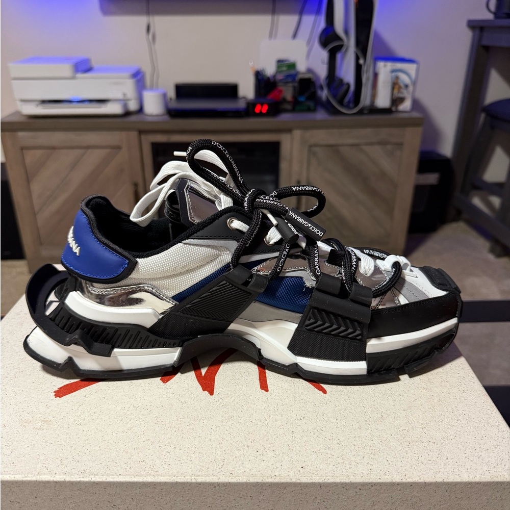 Balenciaga Men's Black and Blue Sneakers